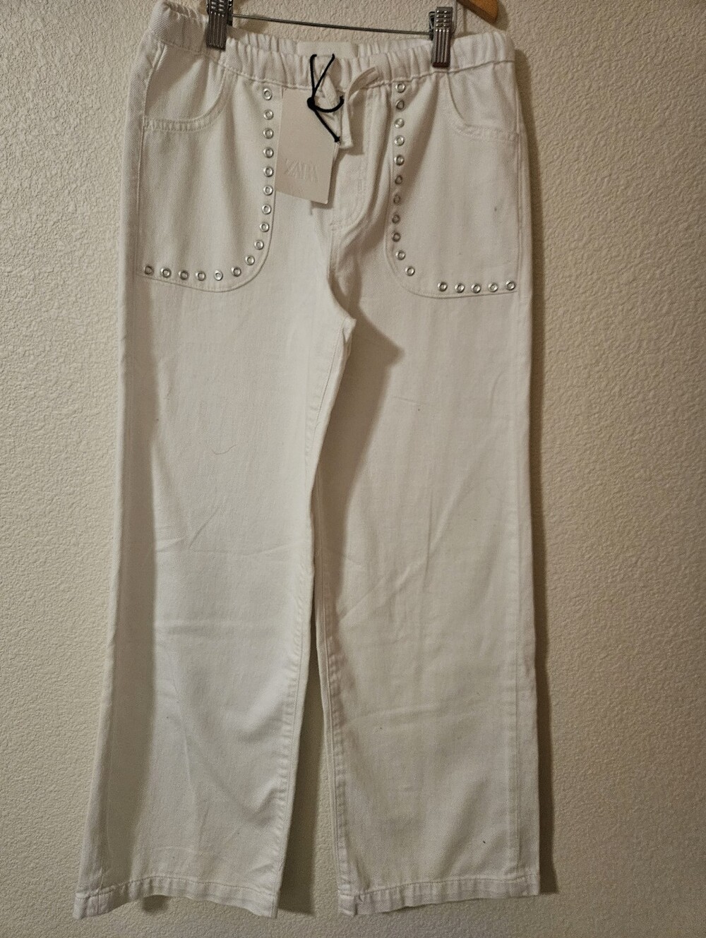 Zara Kids White Denim White Leg Pants